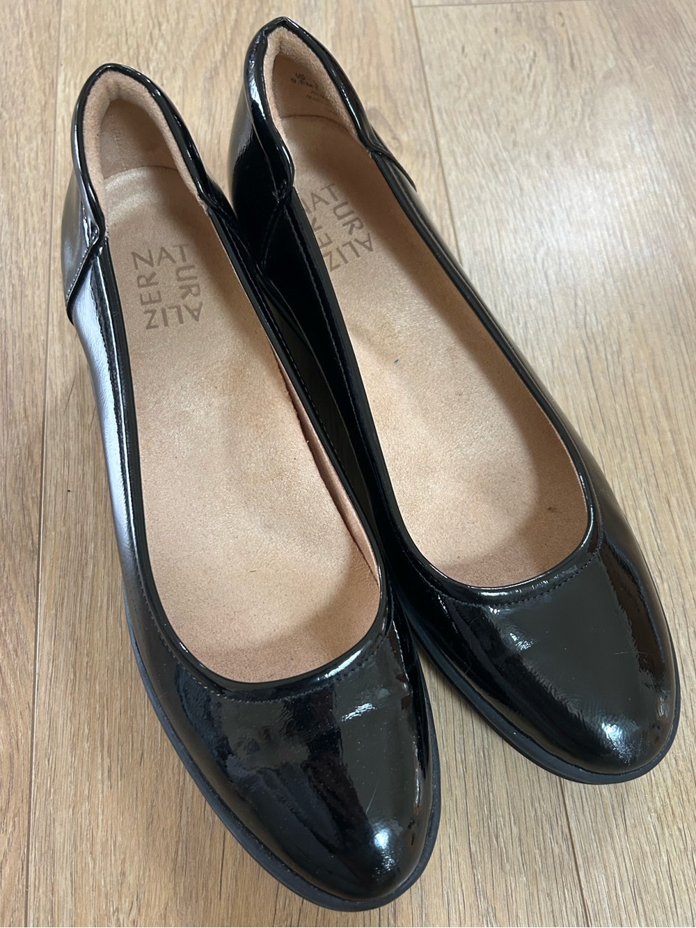 Naturalizer Black Patent Ballet Wedges
